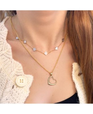 Large Gold Open Heart Charm 14K Gold