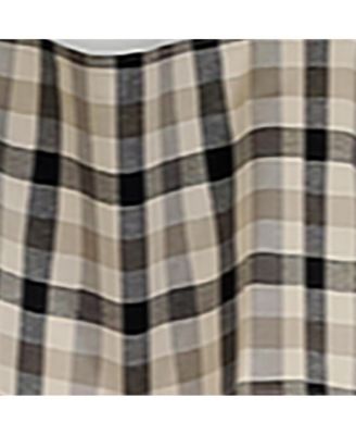 Bison Check Tab 4" Tabs Tab Top Lining Luxurious and Elegant Window Treatment Valance 50" x 15" Black