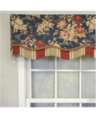 3" Rod Pocket High Quality Fabric Newbury Glory Valance for Windows 50" x 16" Marine