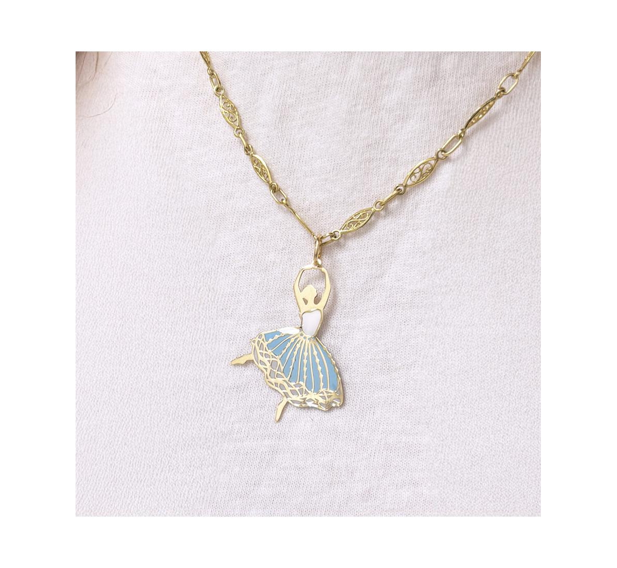 The Lovery Enamel Ballerina Charm 14K Gold