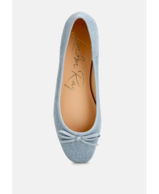 Womens Vigilante Bow Detail Denim Ballerinas