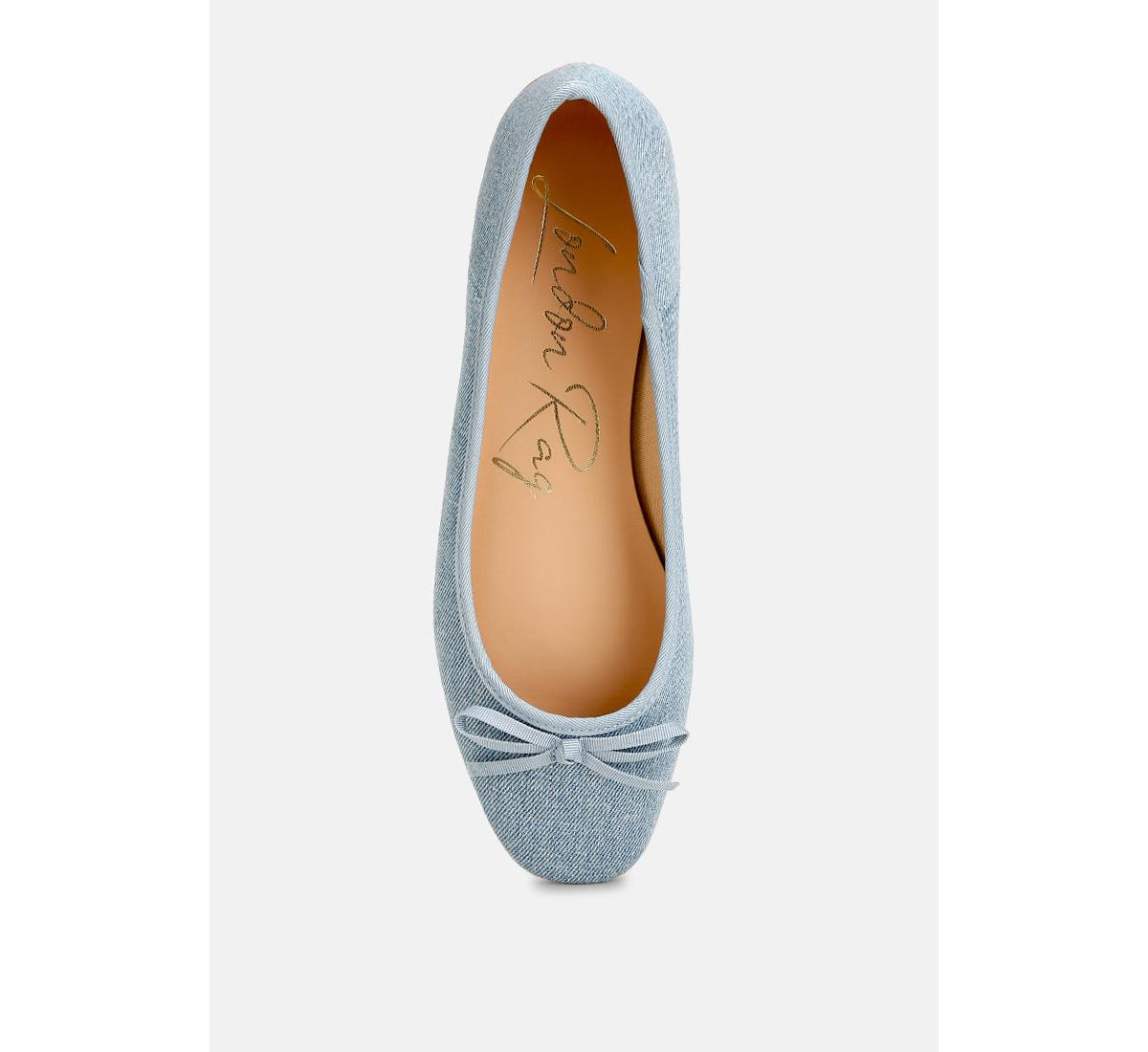 Vigilante Bow Detail Denim Ballerinas