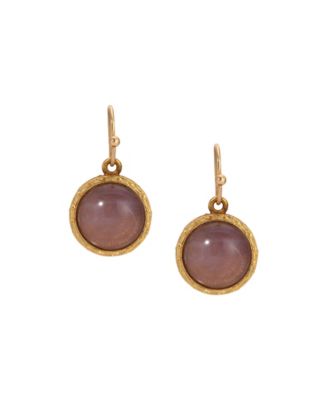 Round Color Stone Wire Earrings