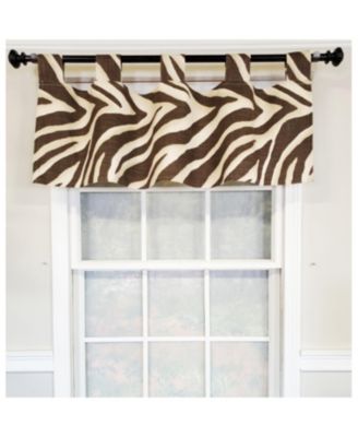 4" Top Tab High Quality Fabric Zebra Tab Valance for Windows 50" x 16" Brown