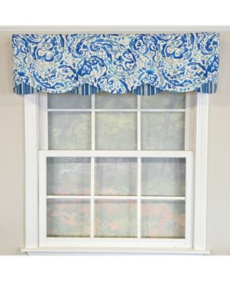 100% Cotton Mystify Petticoat  Fully lined Windows Rod Pocket Valance 50" x 15"  Blue