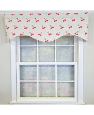 Cherry Dance Cornice Valance - 100% Cotton with Ivory Lining 50" x 17"  Cream