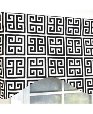 100% Cotton Tower Cornice With Poly/Cotton Ivory lining Rod Pocket Valance 50" x 17" Black