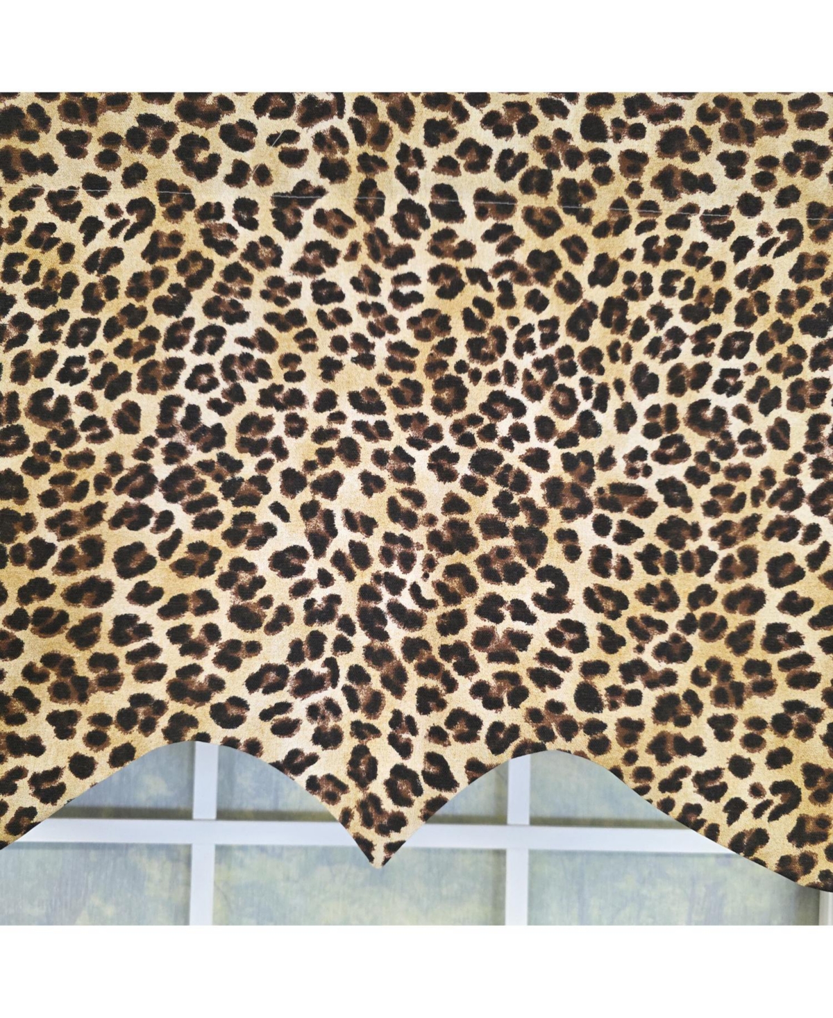 Rlf Home 100% Cotton Cheetah Regal Fully lined Windows Rod Pocket Valance 50" x 17" Yellow