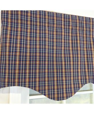 100% Cotton Palermo Regal  Fully lined Windows Rod Pocket Valance 50" x 17"  Navy