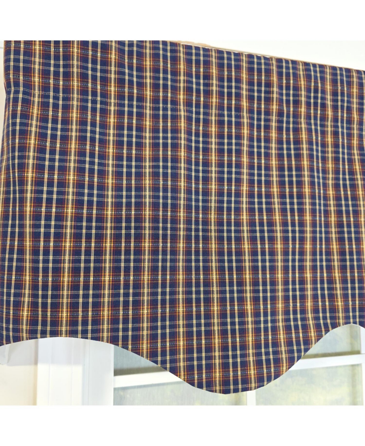 Rlf Home 100% Cotton Palermo Regal Fully lined Windows Rod Pocket Valance 50" x 17" Navy