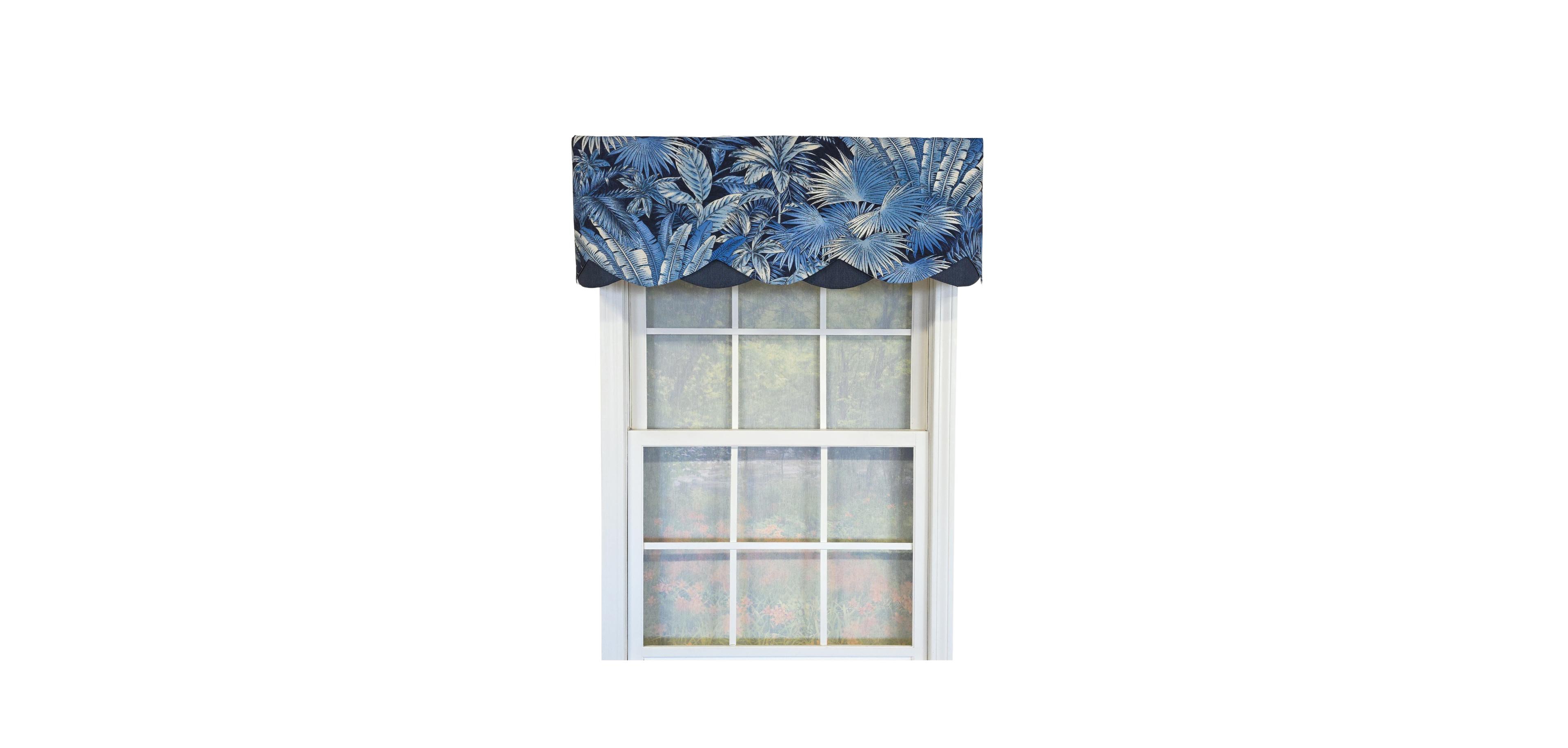 Rlf Home 100% Cotton Baja Petticoat Fully lined Windows Rod Pocket Valance 50" x 15"