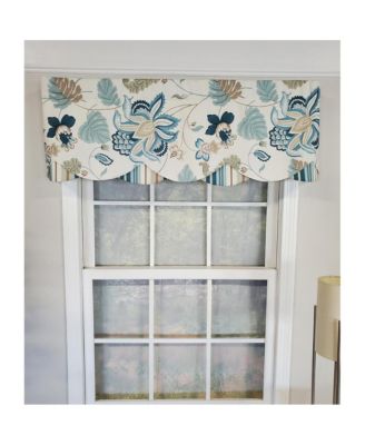 Samanta 100% Cotton Luxurious Lining Stripe Rod Pocket Petticoat Valance 50" x 15" Blue