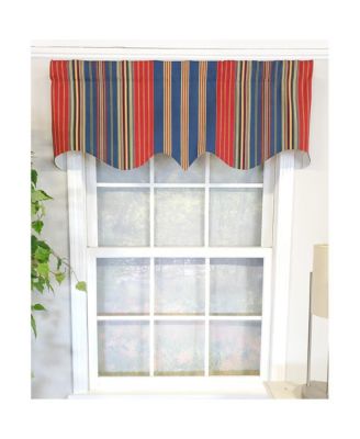 Sailor Stripe Regal 3" Rod Pocket Lining Luxurious and Elegant Window Treatment Valance 50" x 17" Nautical