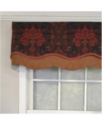 3" Rod Pocket High Quality Fabric Espadas Glory Valance for Windows 50" x 16" Burgundy