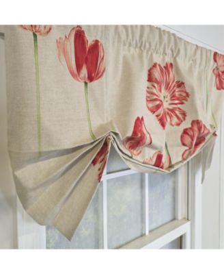 100% Cotton La Tulipe Butterfly With Poly/Cotton Ivory lining Rod Pocket Valance 50" x 16" Linen