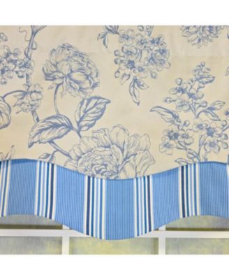 100% Cotton Ashington Glory  Fully lined Windows Rod Pocket Valance 50" x 16"  Blue