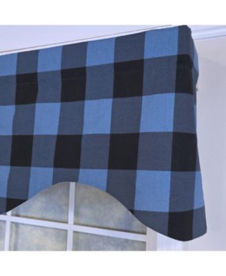 100% Cotton Barnyard Check  Cornice  Fully lined Windows Rod Pocket Valance 50" x 17"  Blue