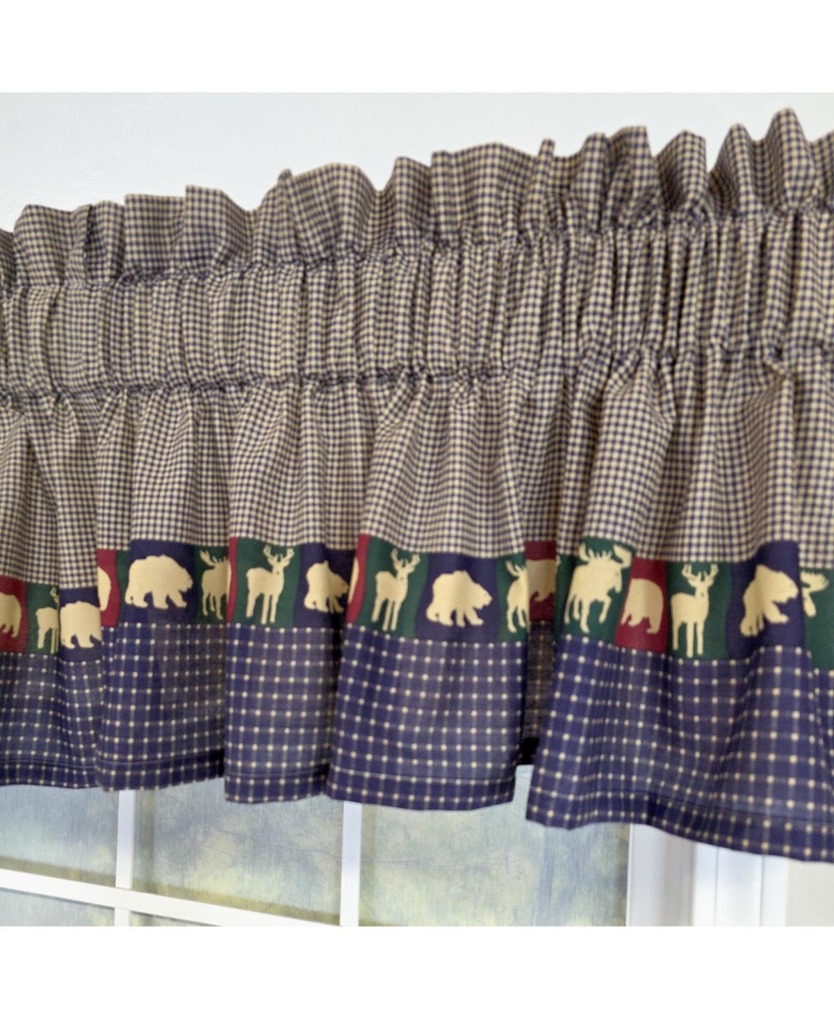 Rlf Home 100% Cotton Cabin Tailored Fully lined Windows Rod Pocket Valance 50" x 15" Blue