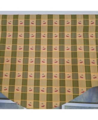 100% Cotton Cherry Plaid Cornice  Fully lined Windows Rod Pocket Valance 50" x 17"  Green