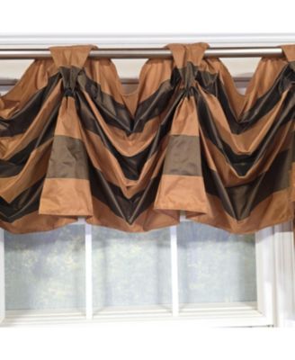 100% PolyesterPascal 3-S Victory Swag Unlined Windows Tab Top Valance 60" x 25"  Brown