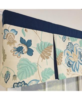 100% Cotton Samanta Pleated  Unlined Windows Rod Pocket Valance 50" x 17"  Blue