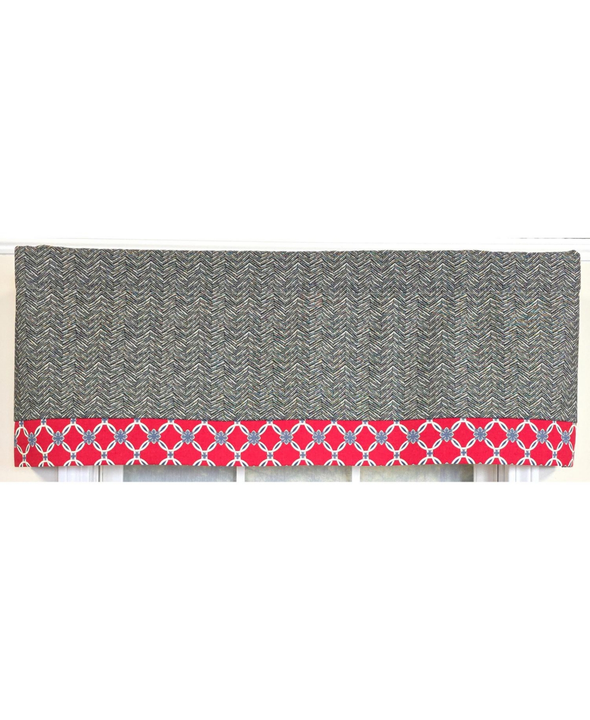 Rlf Home 100% Cotton Brazil Banded Fully lined Windows Rod Pocket Valance 50" x 16" Red