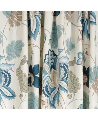Samanta Window Treatment 100% Cotton High-Quality Decorator Fabric Fully Lined Curtain Panels 100" X 96" Blue