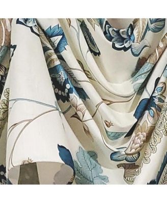 Samanta 3" Tab Top Luxurious and Elegant Window Treatment 3-Scoop Victory Swag 56" x 18" Blue