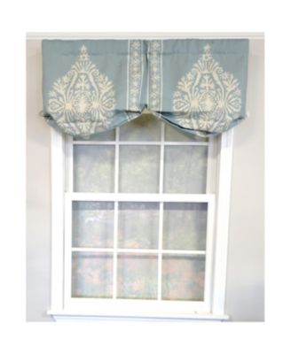 3" Rod Pocket High Quality Fabric Nora Stationary Balloon Valance for Windows 50" x 23" Blue