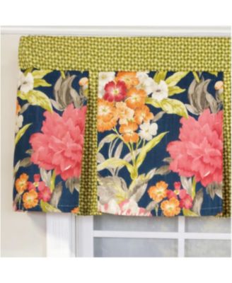 3" Rod Pocket High Quality Fabric Queen's Favor Pleated Valance for Windows 50" x 16" Marine