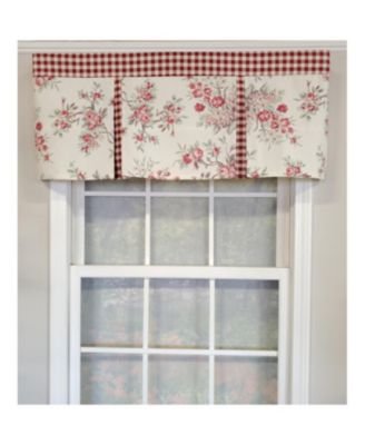 3" Rod Pocket High Quality Fabric D-Willow Pleated Valance for Windows 50" x 17" Red