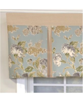 3" Rod Pocket High Quality Fabric Floral Essence Pleated Valance for Windows 50" x 16" Blue