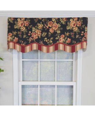 100% Cotton Lancaster Glory Fully lined Windows Rod Pocket Valance 50" x 16" Black