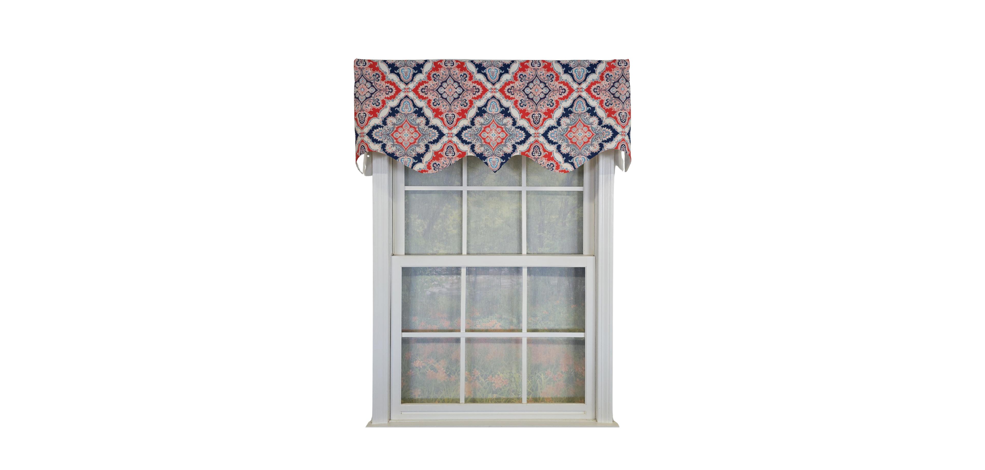 Rlf Home 100% Cotton Coventry Regal Fully lined Windows Rod Pocket Valance 50" x 17"