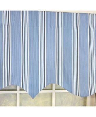 100% Cotton Freya Stripe Regal  Fully lined Windows Rod Pocket Valance 50" x 17"  Blue