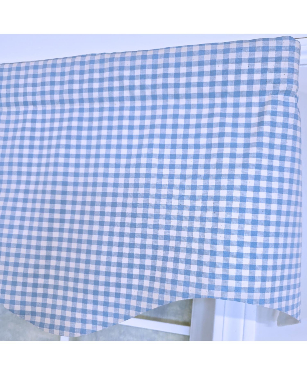 Rlf Home 100% Cotton Gingham Regal With Poly/Cotton Ivory lining Rod Pocket Valance 50" x 17" Blue