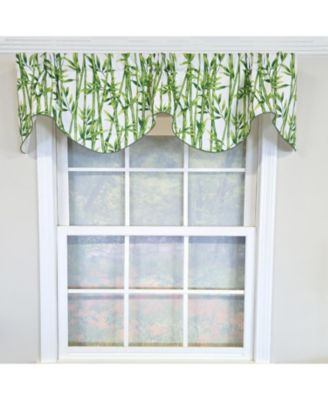 100% Cotton Bamboo Fluted Fully lined Windows Rod Pocket Valance 65" x 16" Green