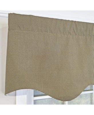 100% Cotton Pin Check Regal  Fully lined Windows Rod Pocket Valance 50" x 17"  Black