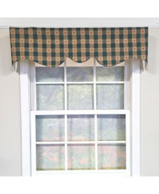 100% PolyesterCollette Squares Shaped  Fully lined Windows Rod Pocket Valance 51" x 15"  Green