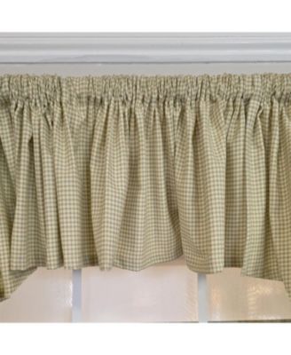 100% Cotton 3-PC Crosswell Center/Jabot set Fully lined Rod Pocket Valance 75" x 23"  Sage