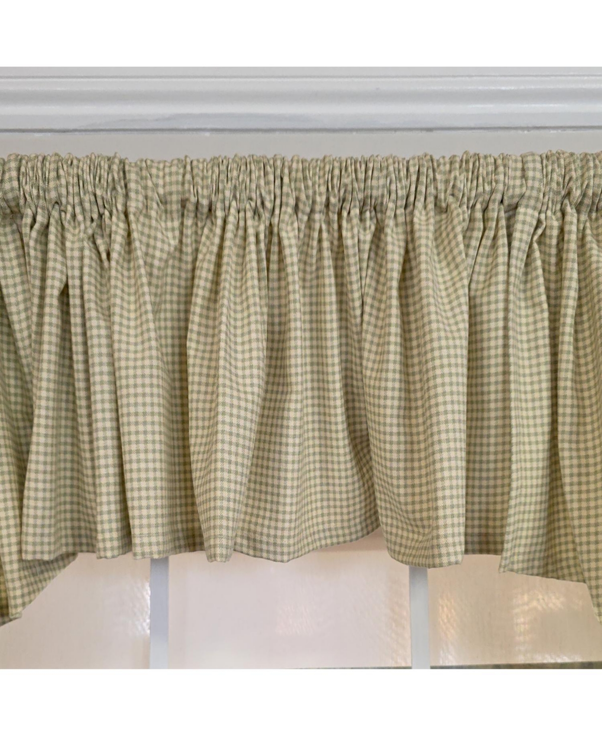 Rlf Home 100% Cotton 3-pc Crosswell Center/Jabot set Fully lined Rod Pocket Valance 75" x 23" Sage