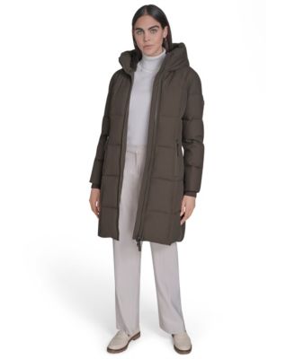 Women's Stand Collar Hooded Puffer Coat