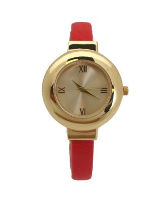 Hot Pink Petite Gold Tone Bangle Bracelet Watch