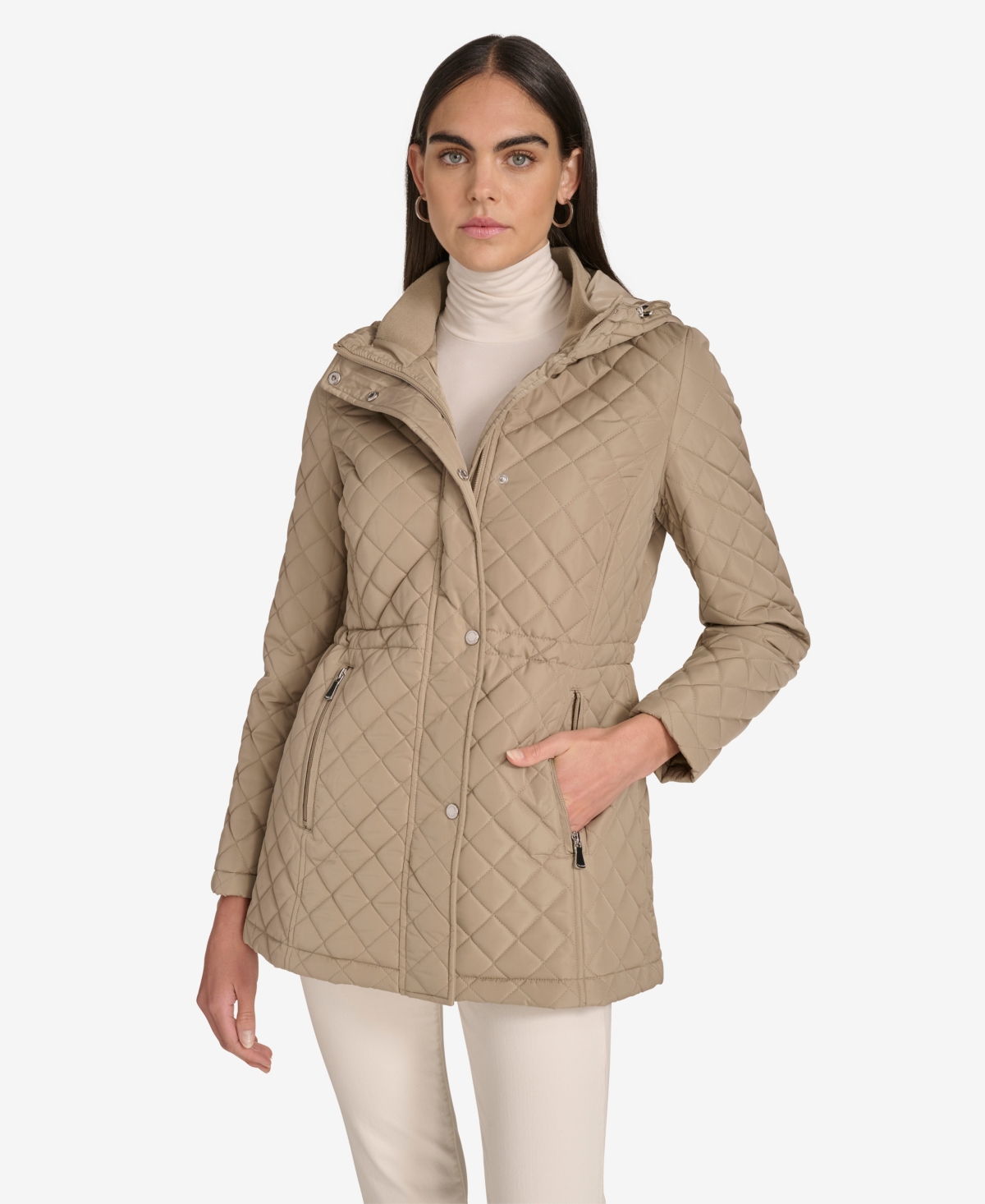 Calvin Klein Women's Anorak Quilted Jacket In Brown