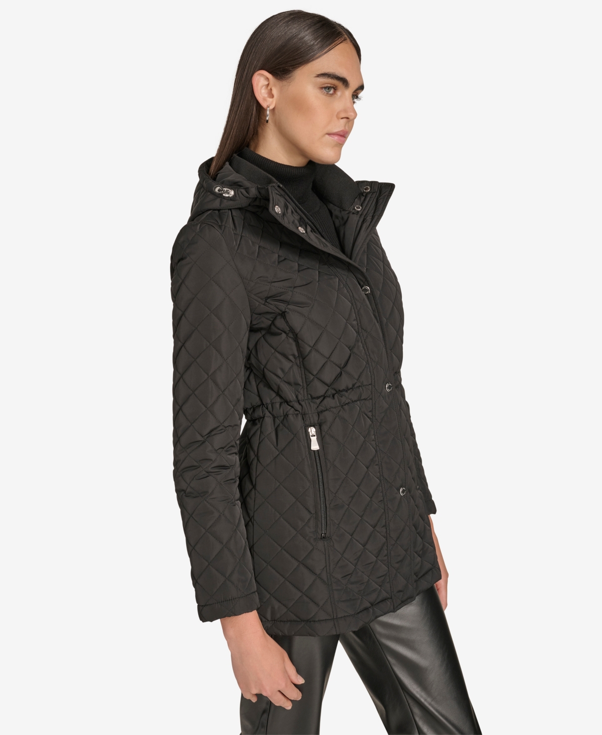 Calvin Klein Women's Anorak Quilted Jacket In Black