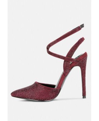 Womens CHARMER Rhinestone Embellished Stiletto Sandals