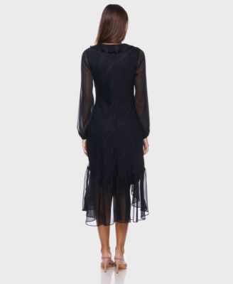 Juniors' V-Neck Ruffle Detail Dress