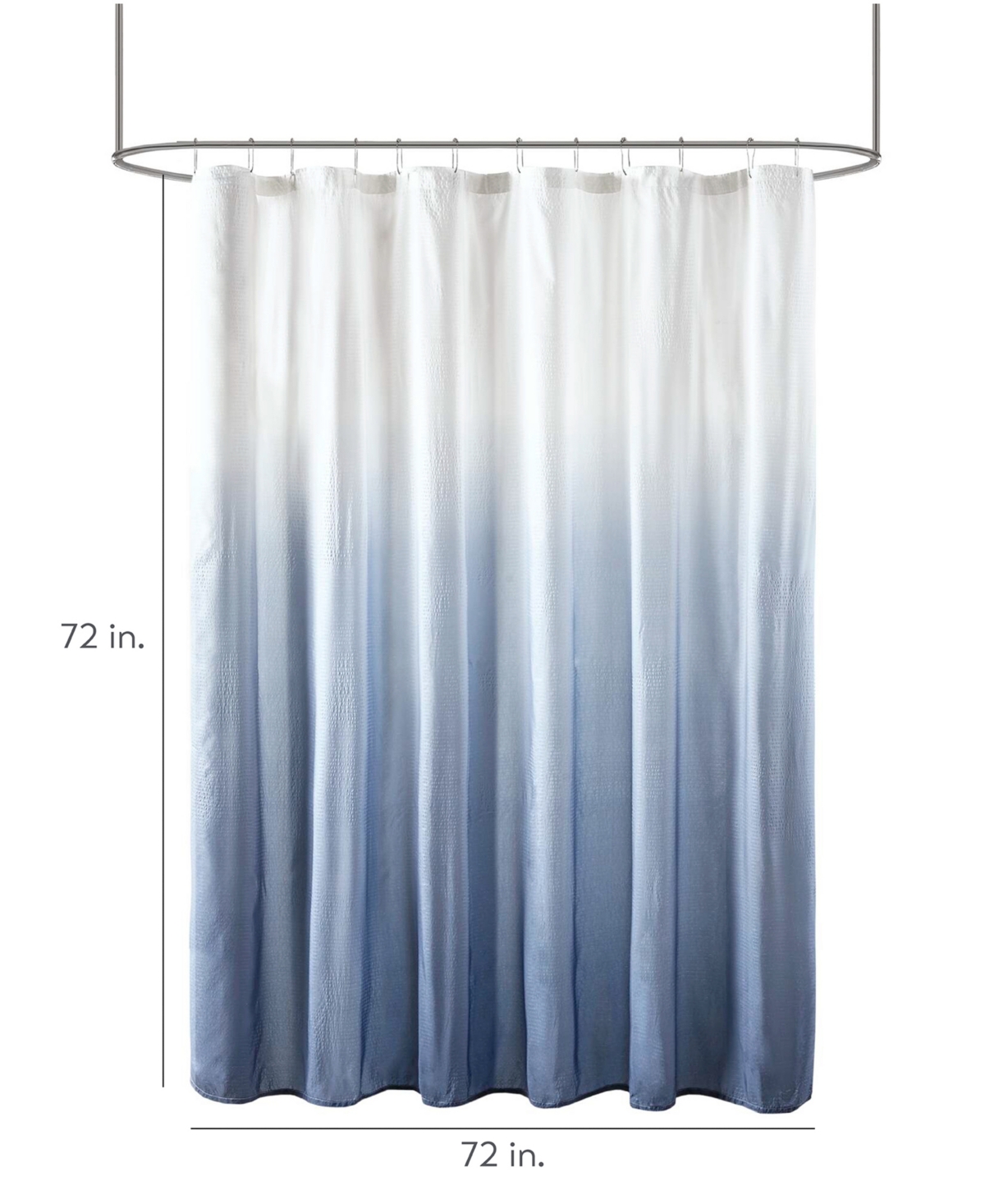 Madison Park Ara Ombre Printed Seersucker Shower Curtain, 72" x