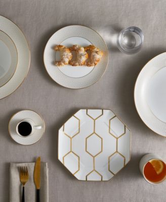 Gio Gold Octagonal Accent Plate White
