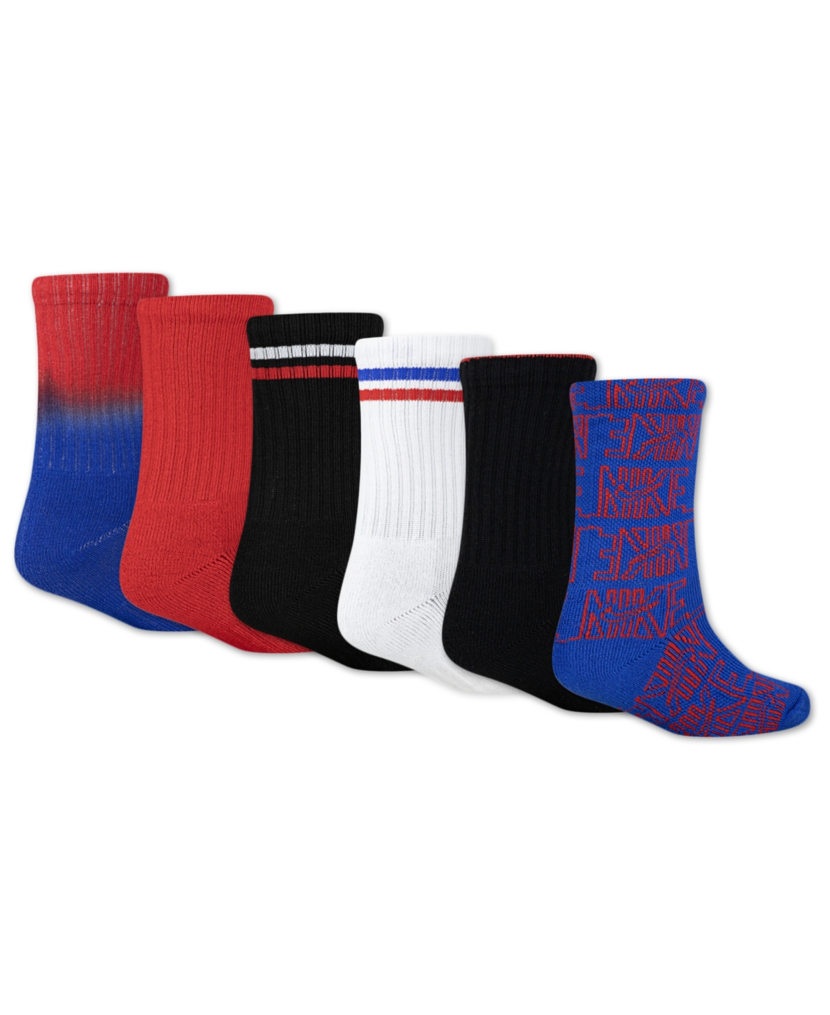 Nike Boy 4-7 Crew Socks, Pack Of 6 In Multi